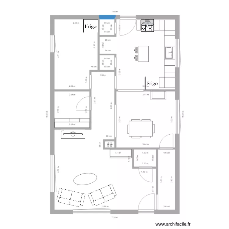 rez chauss&eacute;e cuisine. Plan de 