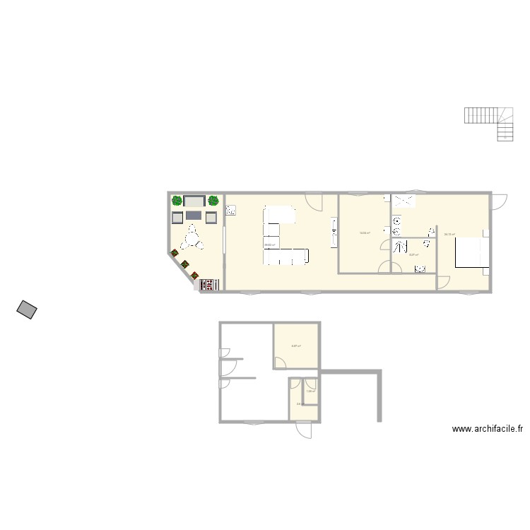 chez mo45. Plan de 7 pièces et 113 m2