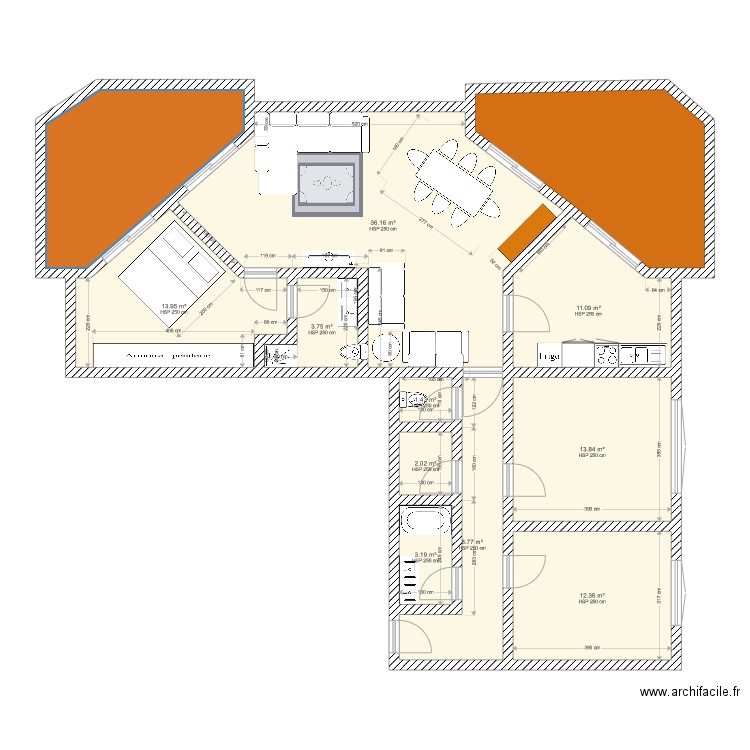 Appart 3 ch 1. Plan de 0 pièce et 0 m2