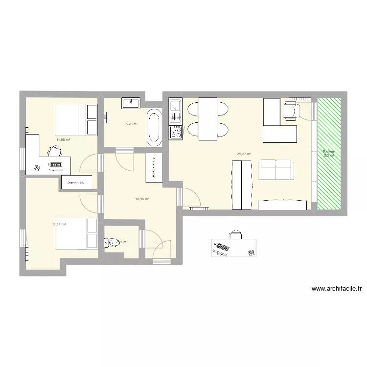 appart Lille V2. Plan de 