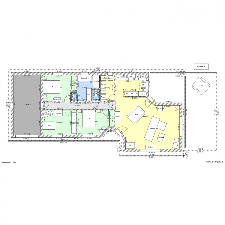 Plan Bouloc 106 m². Plan de 0 pièce et 0 m2