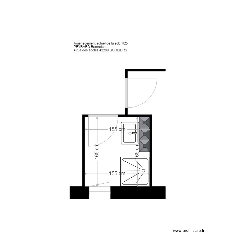 plan sdb edl PEYRARD Sorbiers. Plan de 0 pièce et 0 m2