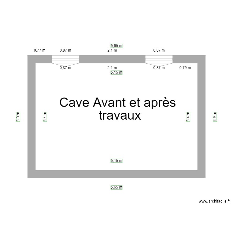 Cave. Plan de 1 pièce et 18 m2