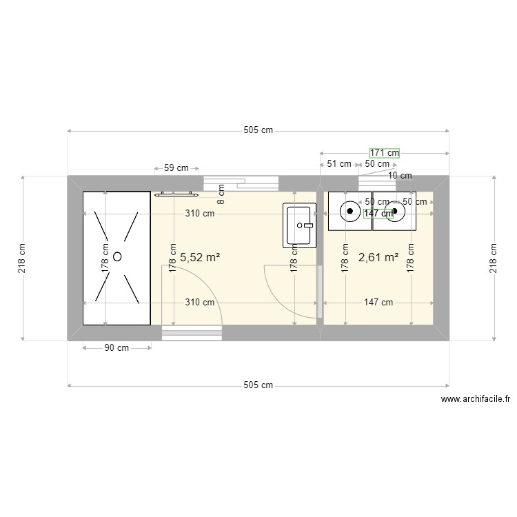 salle de bain 2. Plan de 0 pièce et 0 m2