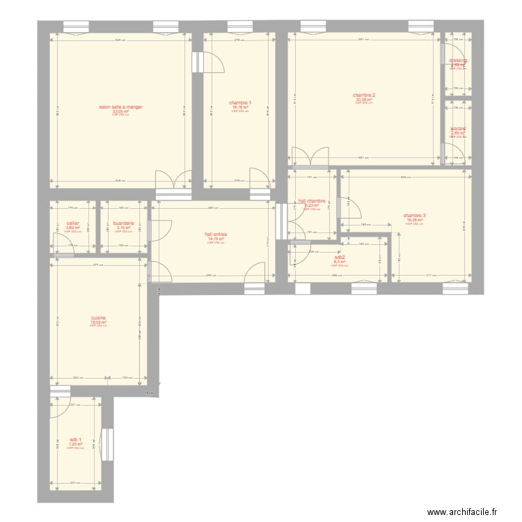 plan simple 1 ok apappart 180m2. Plan de 13 pièces et 163 m2