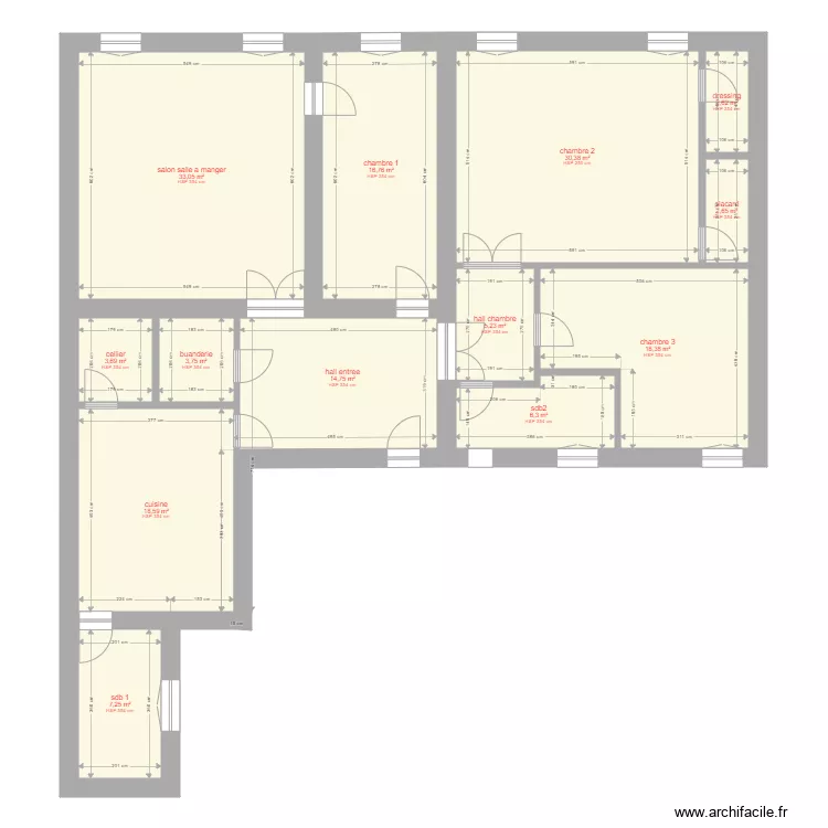 plan simple 1 ok apappart 180m2. Plan de 