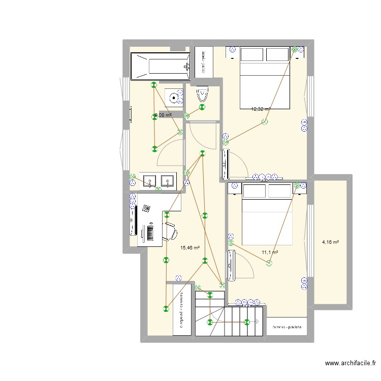 MAJ DUPLEX CURIAL (haut). Plan de 0 pièce et 0 m2