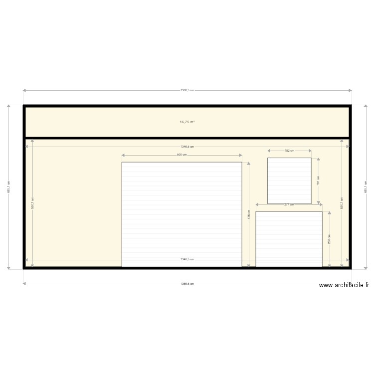 Facade batiment A. Plan de 2 pièces et 88 m2