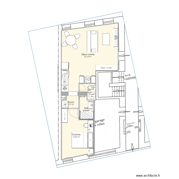 T2 avec pieces modifié. Plan de 0 pièce et 0 m2