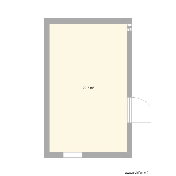 garage. Plan de 1 pièce et 23 m2