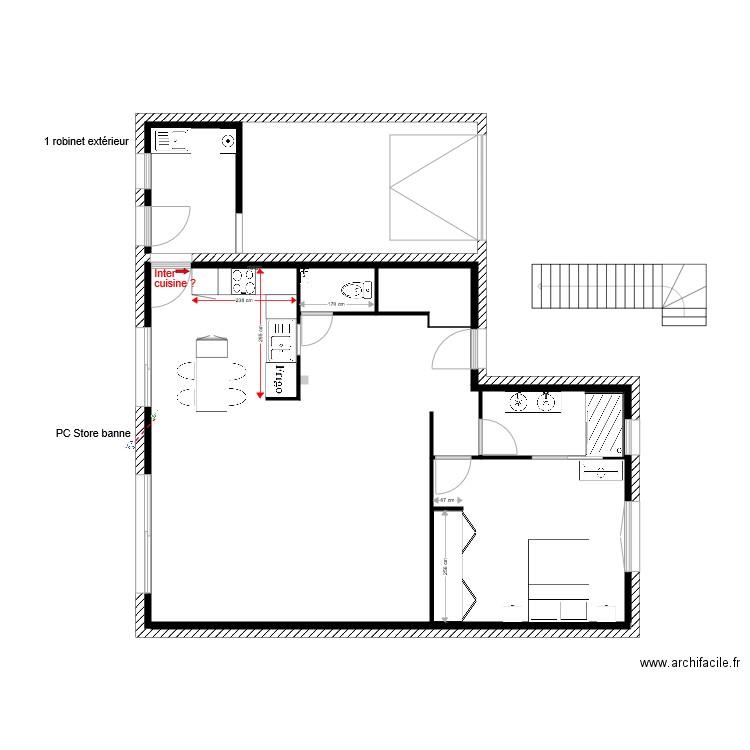 modif Rez de chaussée version 2. Plan de 0 pièce et 0 m2