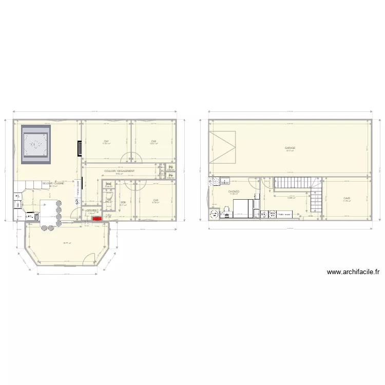 maison apr&egrave;s et sous sol 3. Plan de 