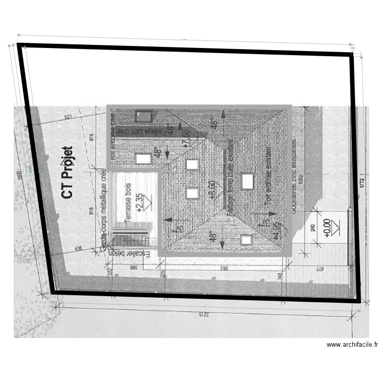 Saint-Malo. Plan de 2 pièces et 524 m2