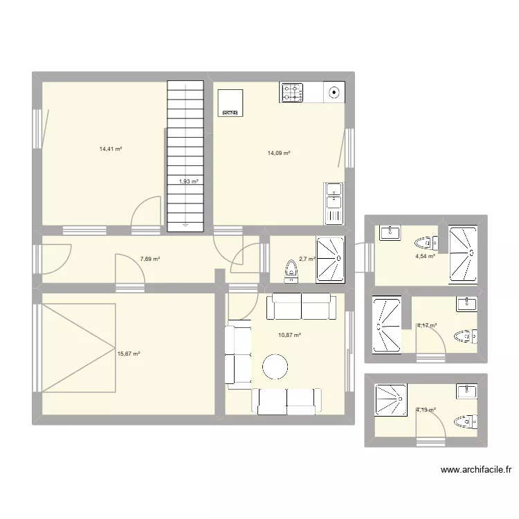 salle. Plan de 10 et 80 m² salle. Plan de 10 et 80 m²