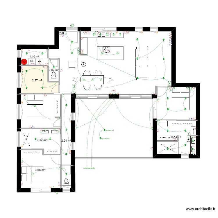 lucas mignon. Plan de 7 pièces et 17 m2