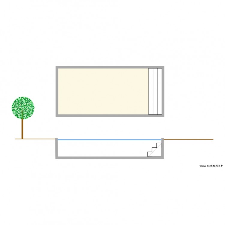 PLAN ET COUPE PISCINE 17250. Plan de 0 pièce et 0 m2