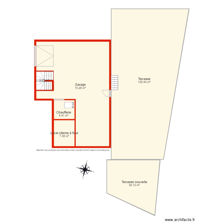 BI 2973 Terrasses non côté. Plan de 0 pièce et 0 m2