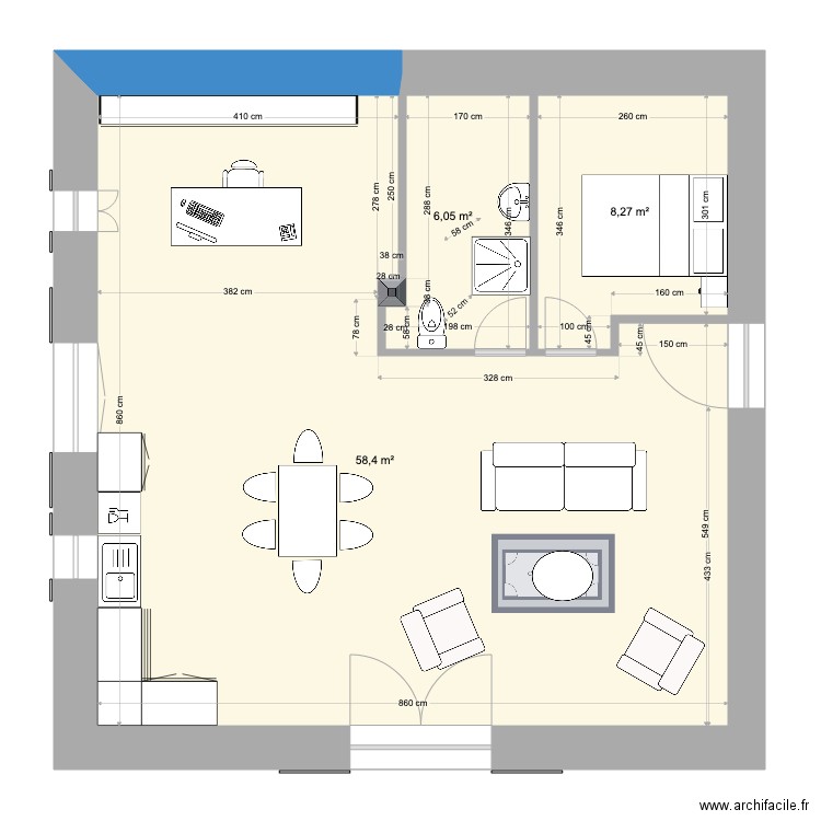 COMBLE version SDB 3. Plan de 0 pièce et 0 m2