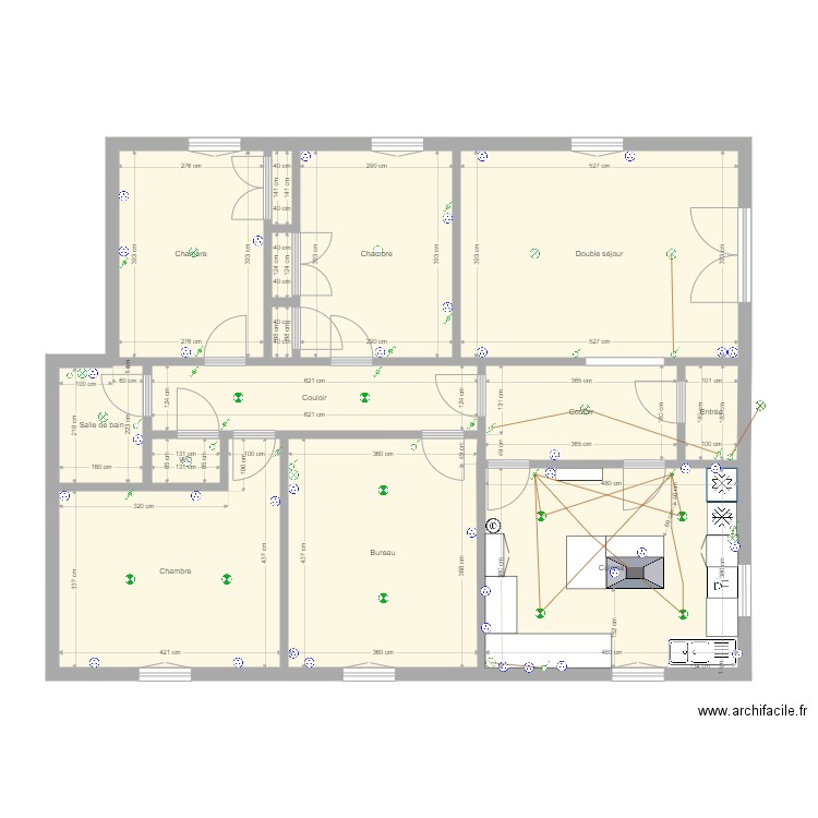 etage BB 3. Plan de 14 pièces et 114 m2