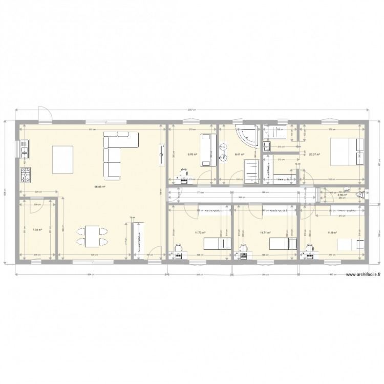 Maison plain pied 4ch et 1 bureau. Plan de 0 pièce et 0 m2