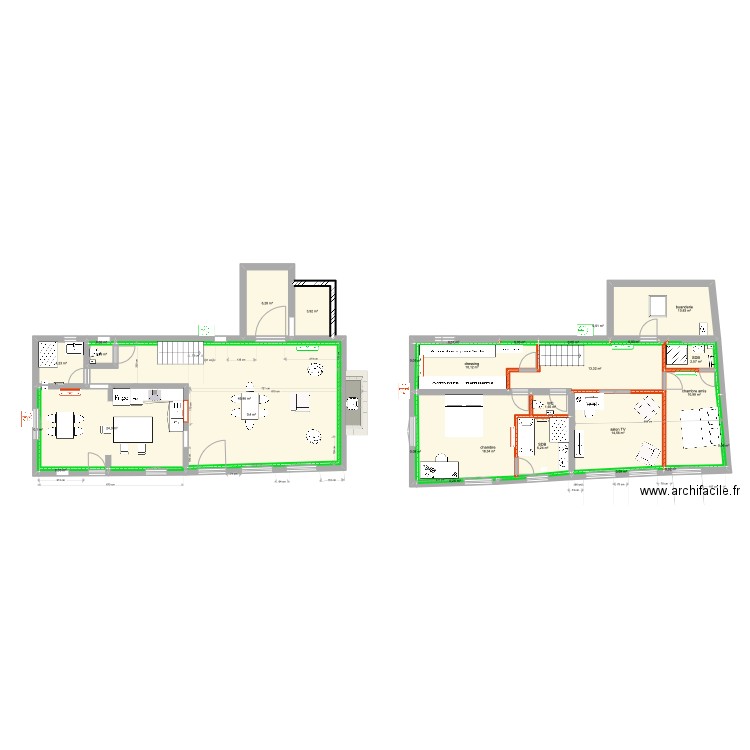 petite maison 10 mars 22 v2. Plan de 30 pièces et 175 m2