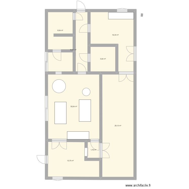 fromagerie2. Plan de 8 pièces et 116 m2