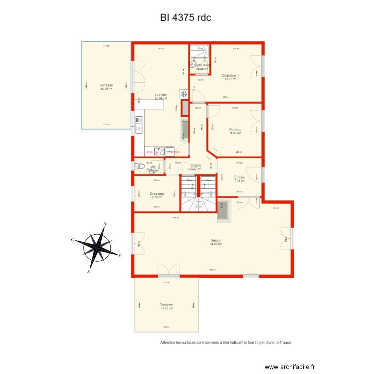 BI 4375 RDC non côté. Plan de 0 pièce et 0 m2