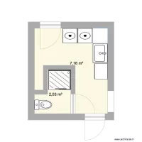 bedroom and bathroom