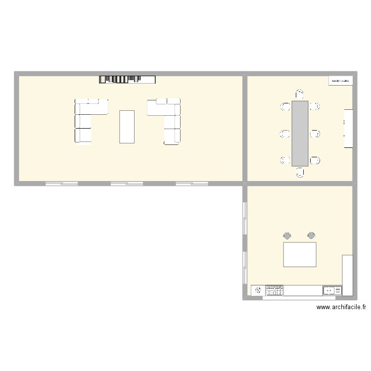 villa holbox. Plan de 3 pièces et 175 m2