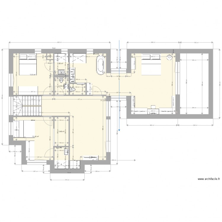 plan étage. Plan de 0 pièce et 0 m2