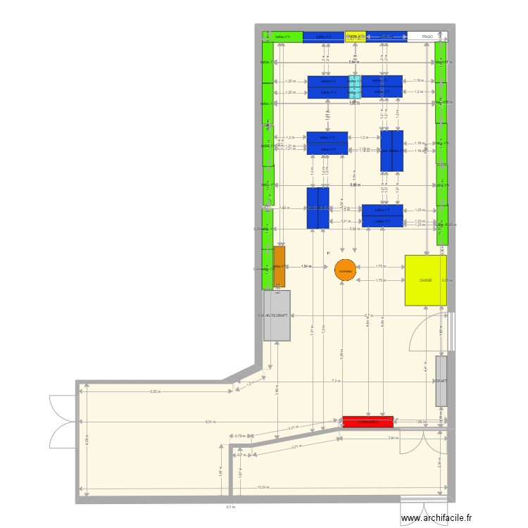 nv mag. Plan de 1 pièce et 139 m2