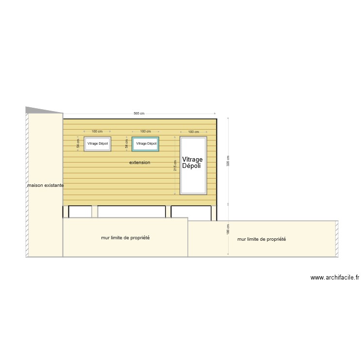 façade extension EST. Plan de 0 pièce et 0 m2