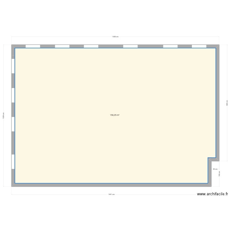 ADIE Plateau. Plan de 1 pièce et 150 m2