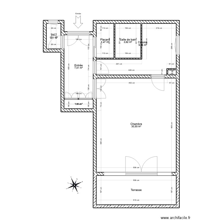 Appart  21. Plan de 9 pièces et 66 m2