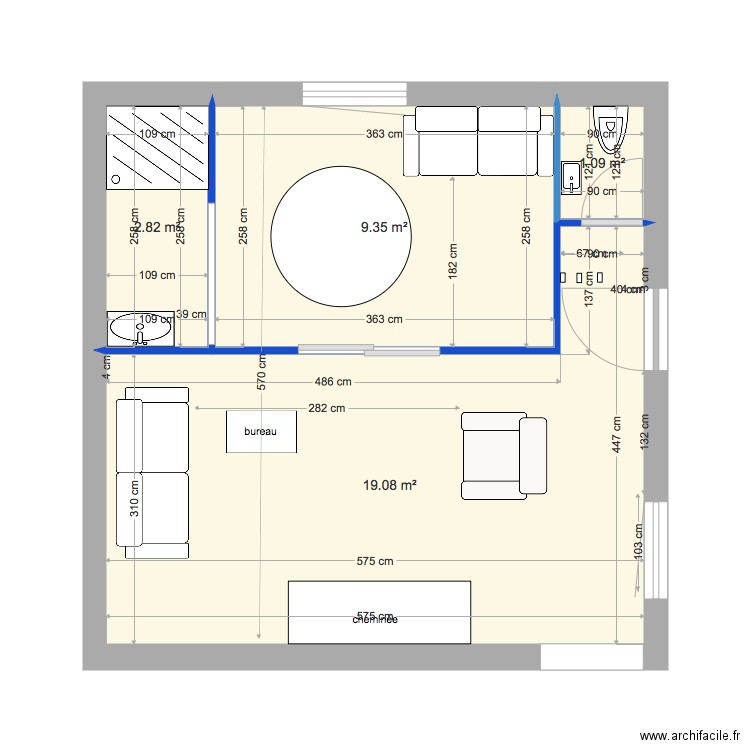 salon et sdb bis wc à part der. Plan de 0 pièce et 0 m2