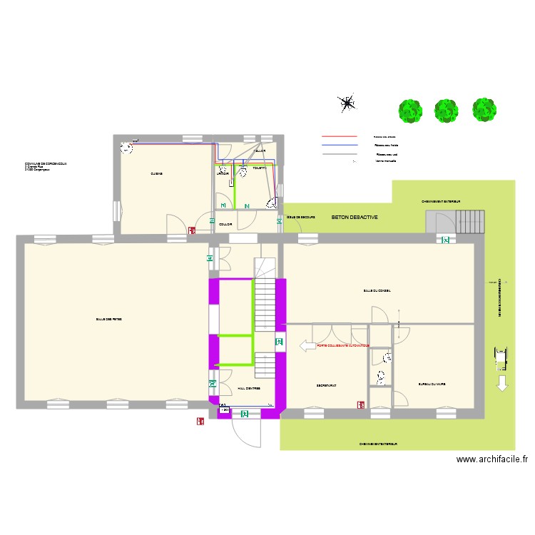 ACCESSIBILITE ERP MAIRIE  SALLE DES FETES . Plan de 0 pièce et 0 m2