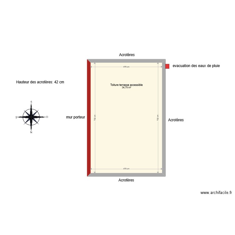Plan commande étacheité toiture terrasse. Plan de 0 pièce et 0 m2