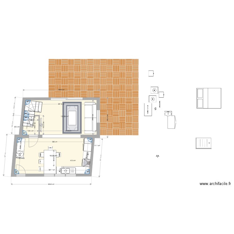 LEJUEZ V5. Plan de 3 pièces et 31 m2