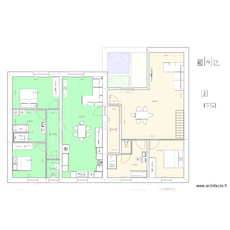 Henriville amenagement test appt 3.5. Plan de 23 pièces et 339 m2