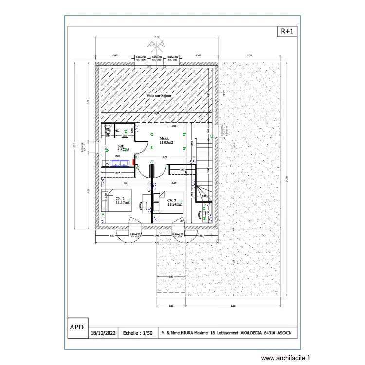 Max Miura &eacute;tage. Plan de 