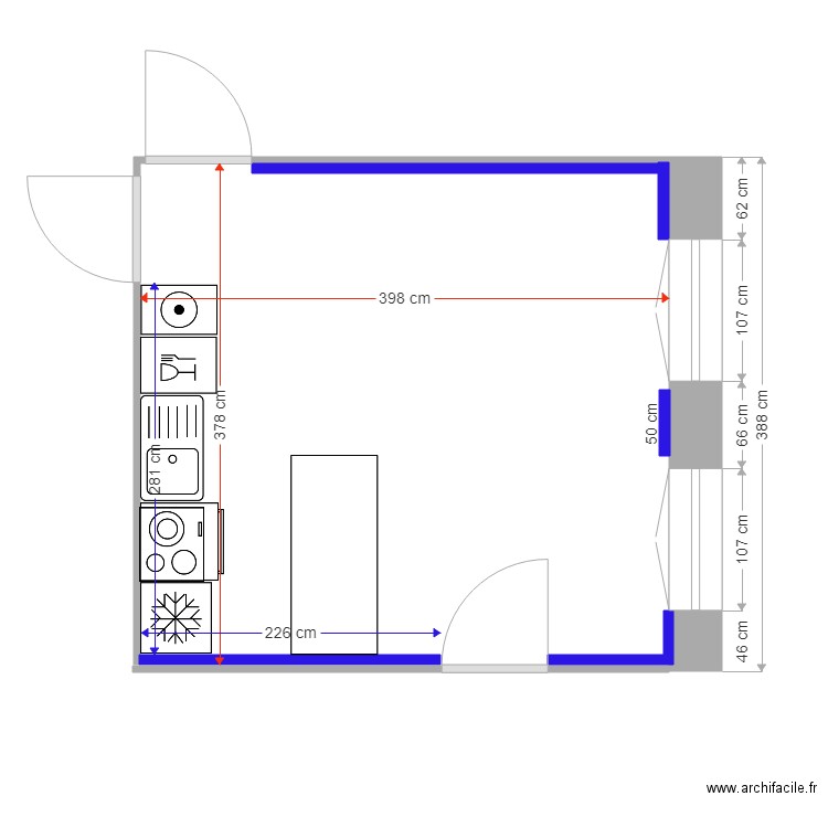 cuisine Léontine. Plan de 0 pièce et 0 m2