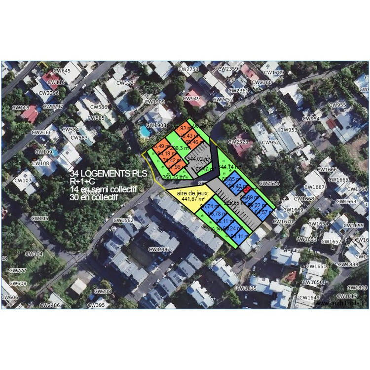 trebala. Plan de 27 pièces et 4177 m2