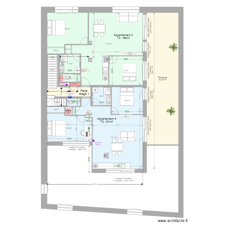 Pasteur Etage 1 m. Plan de 0 pièce et 0 m2