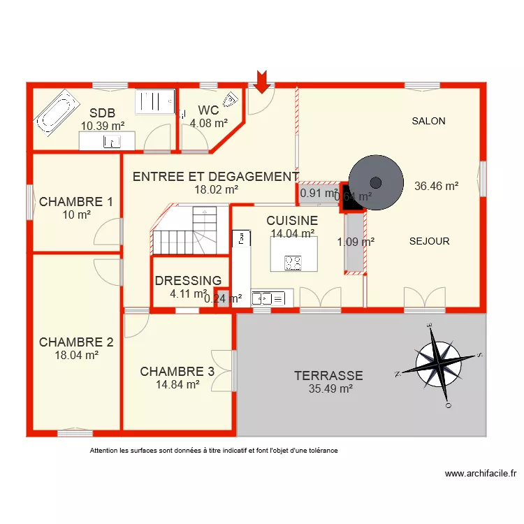 BI 5650 RDC non c&ocirc;t&eacute;. Plan de 