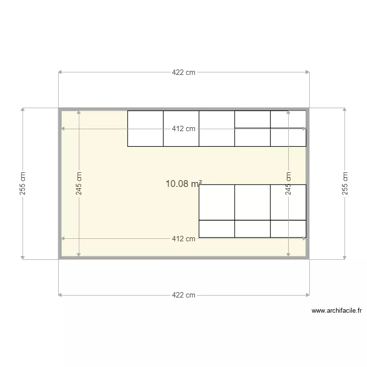 CUISINE MUR. Plan de 