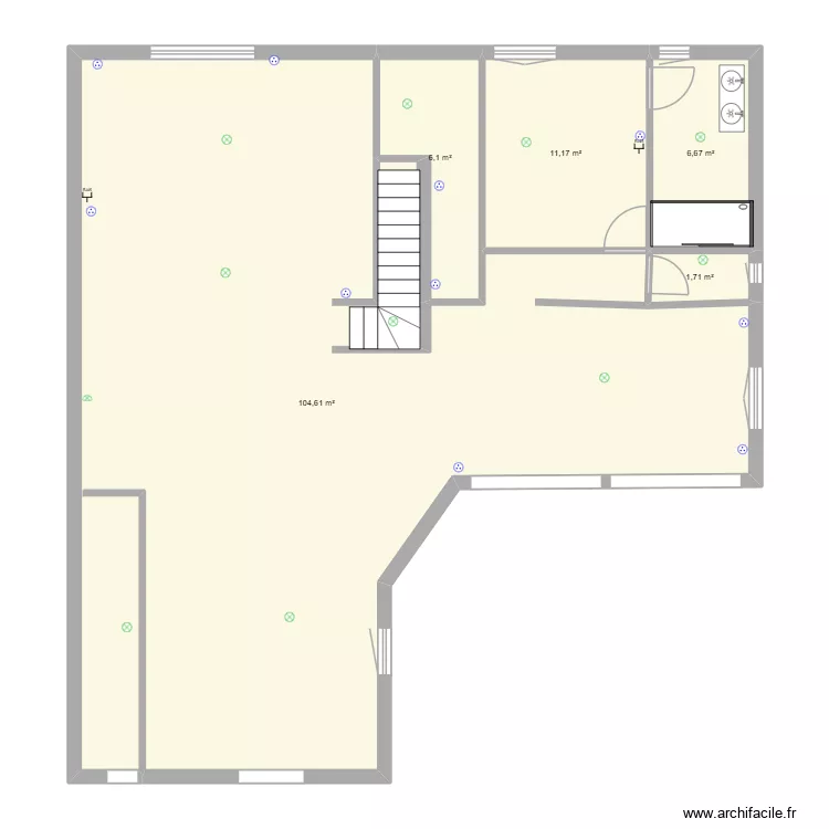 MURS CUISINE OK. Plan de 5  et 130 m²