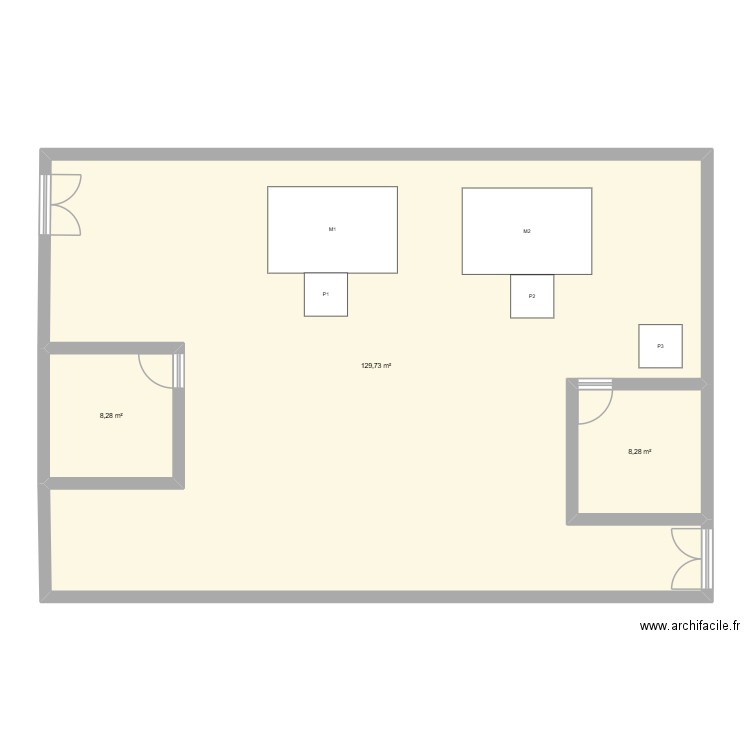 lean. Plan de 3 pièces et 146 m2