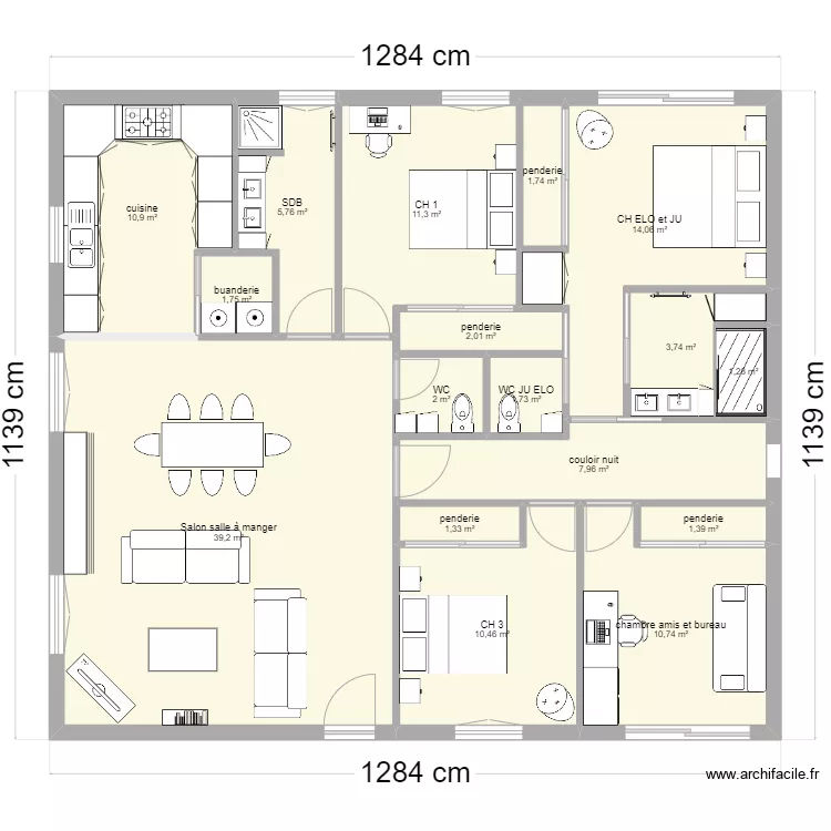 maison Ju et Elo. Plan de 