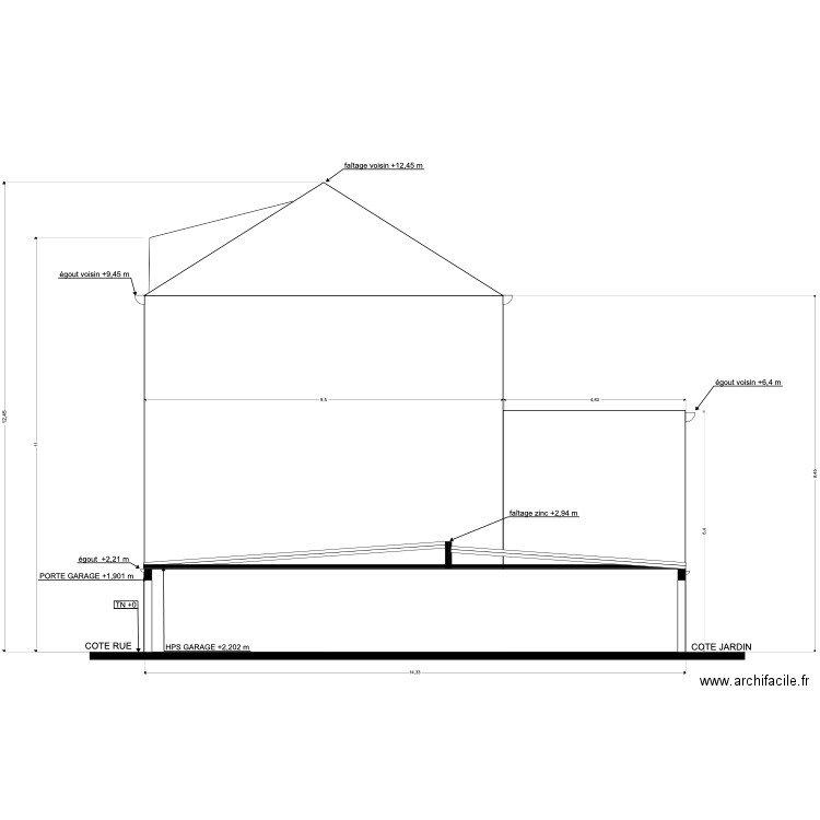 COUPE 1. Plan de 0 pièce et 0 m2