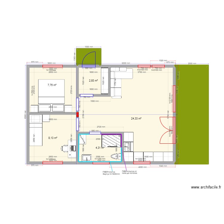 Яна Ногинск 54 2. Plan de 0 pièce et 0 m2